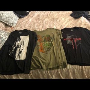 Star Wars Boba Fett and darth Vader tshirts